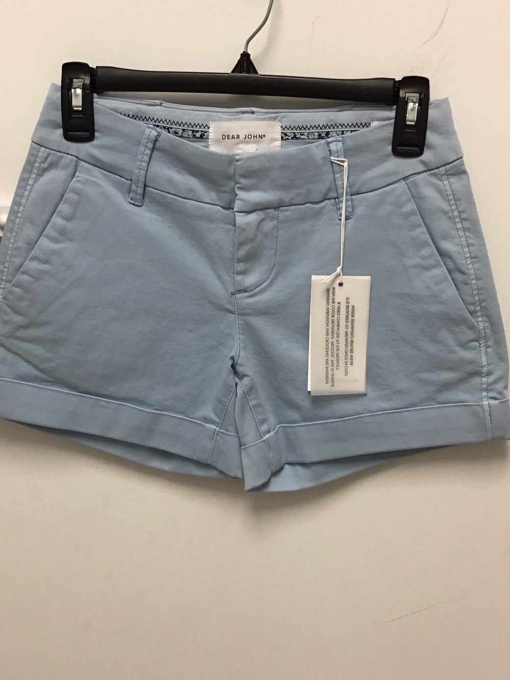 Dear John Pale Blue High-Waist Hampton Cuffed Shorts